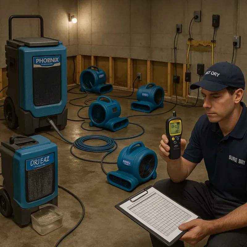 Structural Drying and Dehumidification process in Kendall West, FL